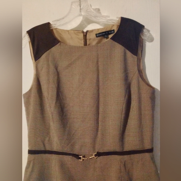 Preston & York Sheath Dress Sz. 10 Brown Plaid - Picture 4 of 11